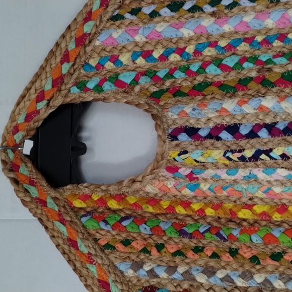 Antik Kraft woven bag recycled cloth colorful roomy festive beach pool vacation - Picture 2 of 9